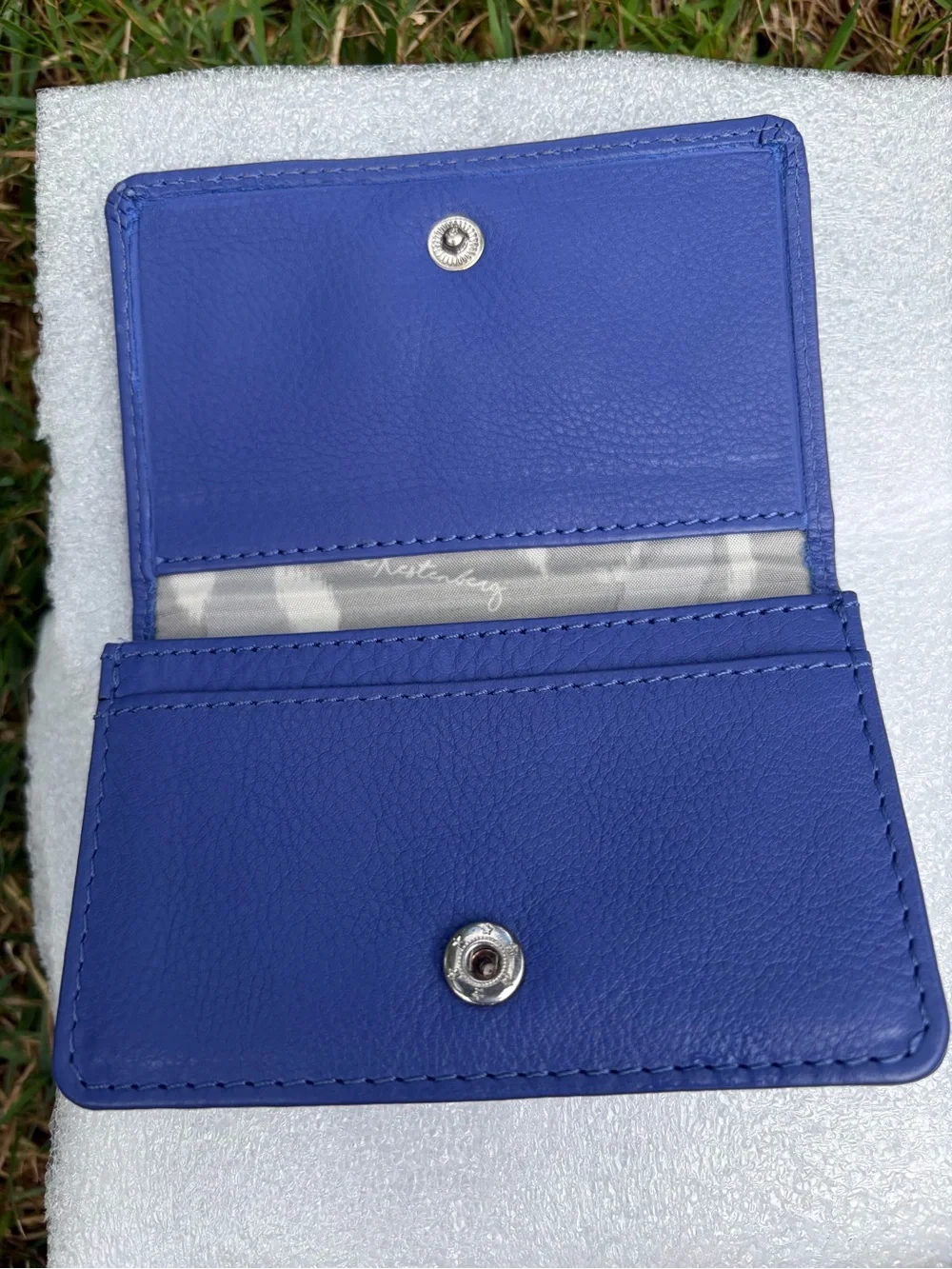Aimee Kestenberg Purple Leather Card Wallet with Silver Logo
